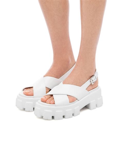 prada sport white sandals|prada white platform sandals.